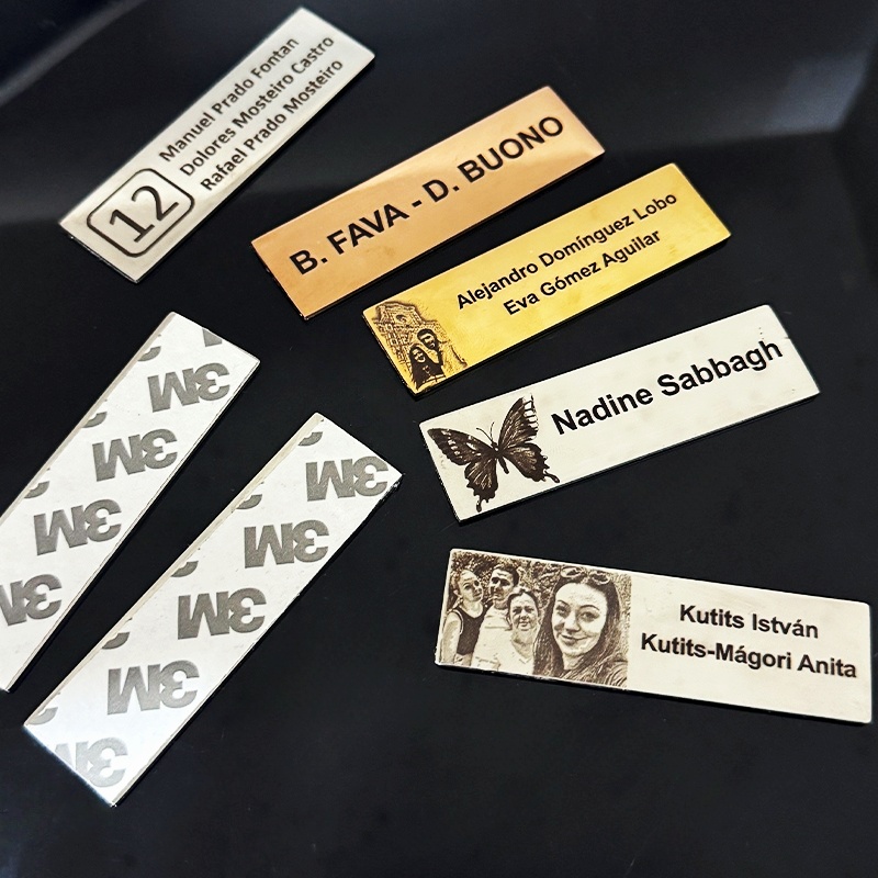 Personalized Name Box - ป้ายชื่อโลหะแบบกำหนดเองขนาด 70x20 มม. สลักโลโก้ ป้ายชื่อธุรกิจ ป้ายโลหะเหล็ก