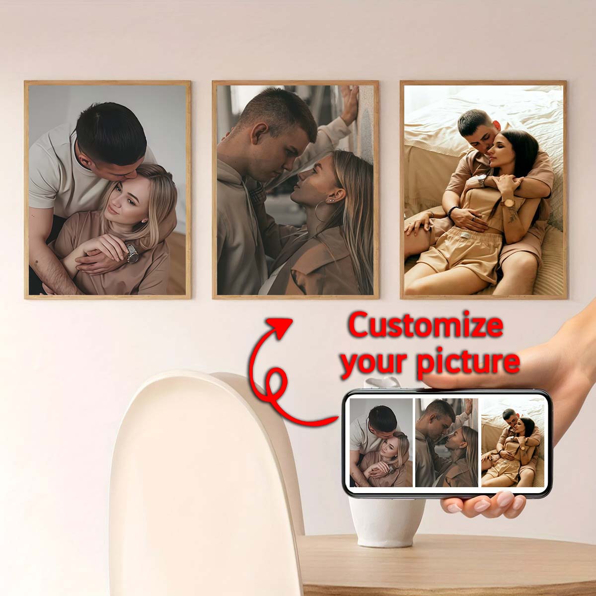 ภาพสามชิ้น - ภาพวาดสีน้ำมันแบบ - Engraved Wood Frame บทวิจารณ์และราคา