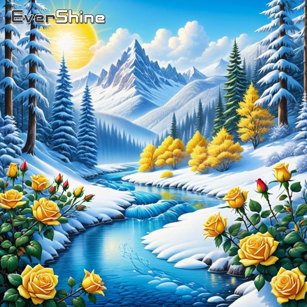 Evershine Riverเพชรภาพวาดมาใหม - Photo Mosaic Print บทวิจารณ์และราคา