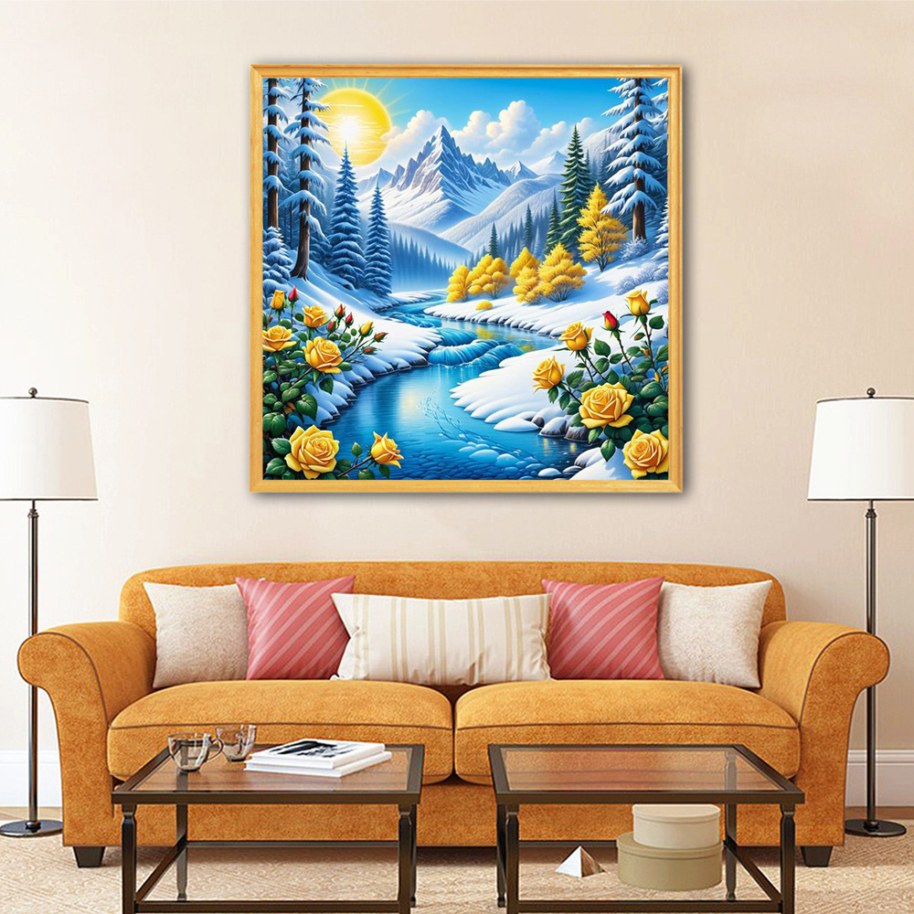 Evershine Riverเพชรภาพวาดมาใหม - Photo Mosaic Print บทวิจารณ์และราคา