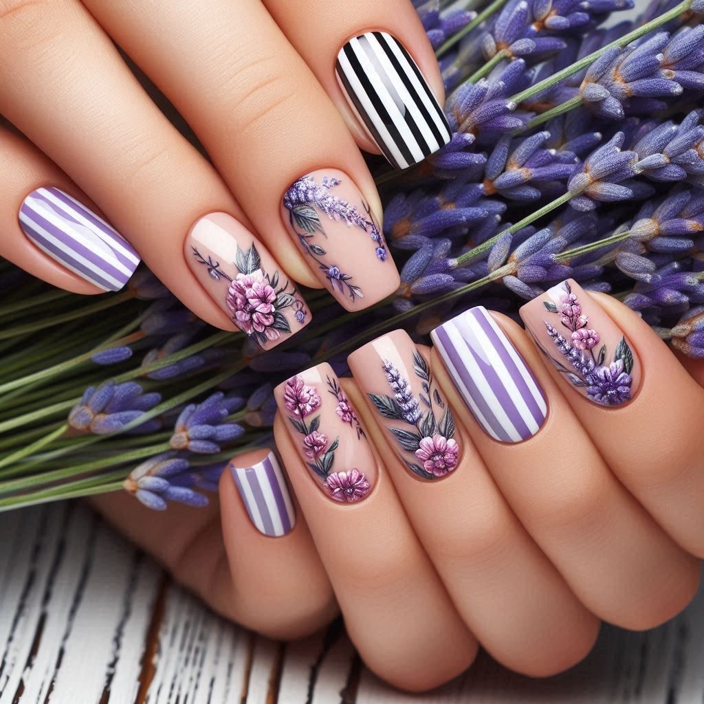 เล็บปลอมขนาดกลางสำหรับผู้หญิงแ - Pressed Flower Art บทวิจารณ์และราคา