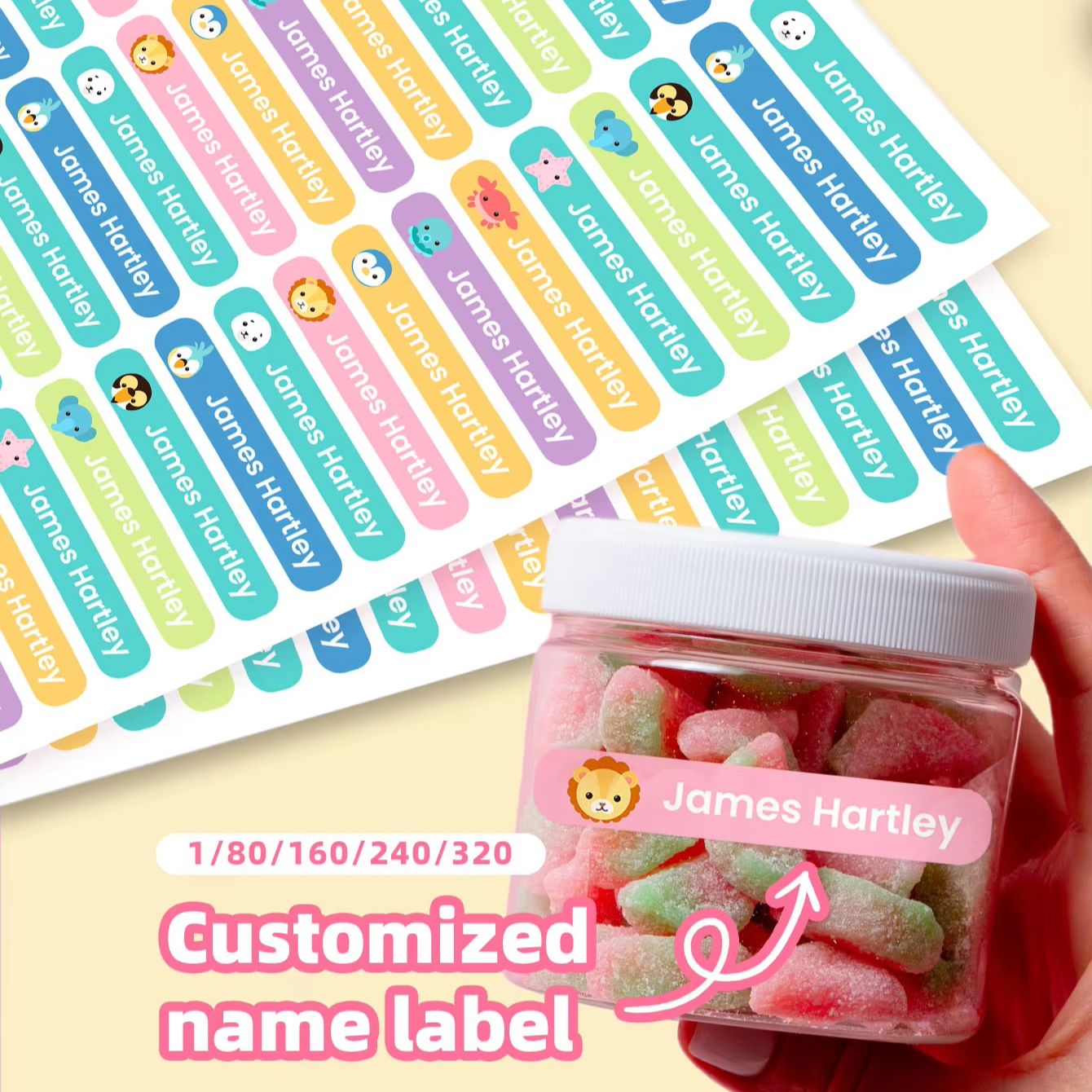 สติกเกอร์ชื่อการ์ตูนแบบกำหนดเอ - Personalized Name Box บทวิจารณ์และราคา