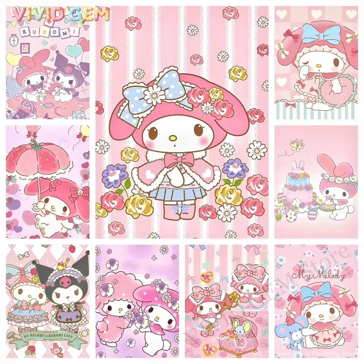 ภาพเพชร My Melody Sanrio โมเสก - Photo Mosaic Print บทวิจารณ์และราคา